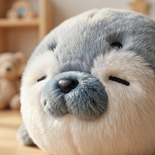 Chubby Blob Seal Pillow, 15.7" Cute Fat Seal Plushie Stuffed Animal Toy | Soft Ocean Animal Hugging Pillow, Squishy Mochi Seal Plush Body Pillow, Gift for Kids and Adults thumbnail 6