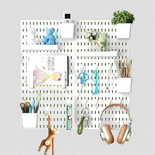 Hellpnoom Pegboard Combination Kit, Modular White Wall Organizer | 4 Pegboards & Accessories, Gaming Office Wall Storage, Crafts Displays - Image 1