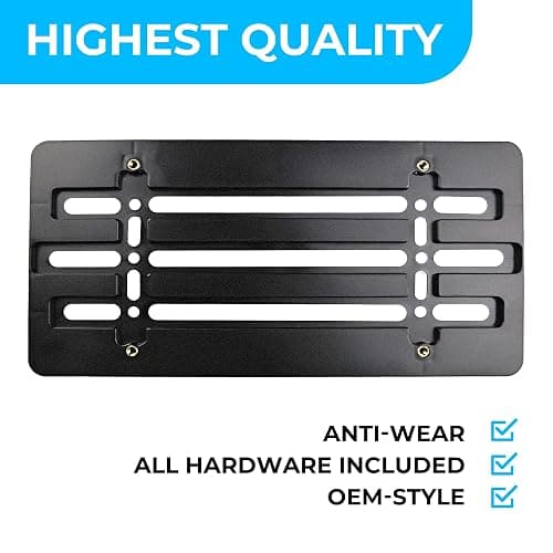 Front Bumper License Plate Bracket for Jeep 2000-2025, Plate Holder Set w 6 Unique Screw Bolts & Wrench Kit, License Tag Mounting Kit, Quality Plate Holders, Premium Car Accessories thumbnail 5