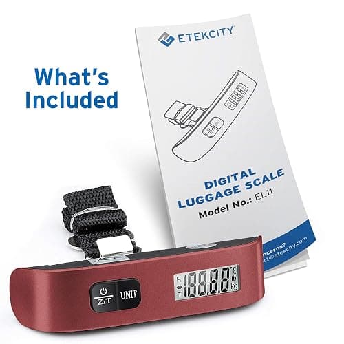 Etekcity Luggage Scale, Digital Weight Scales for Travel Accessories Essentials Suitcases , Portable Handheld Scale with Temperature Sensor, Rubber Paint, 110 Pounds, Battery Included | Travel Essentials, Air Travel, Suitcase, Hanging Hook, Rubber Grip, Battery Included, Easy-to-Read Display thumbnail 9