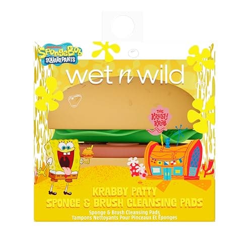wet n wild SpongeBob Sponge & Brush Cleansing Pads, Flexible Silicone Cleaning Surface, Deep-Cleans All Brush Sizes – Krabby Patty thumbnail 5