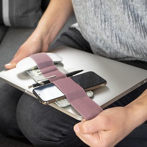 Beblau Slim Schlanker Schreibtisch Organizer zum Anbringen an Laptop & Notebook | Kabel Organizer & Büro Gadget | Flexibles Schreibtisch Zubehör für 13"-17" Laptops & A4-Notebooks | Zartes Lila thumbnail 6