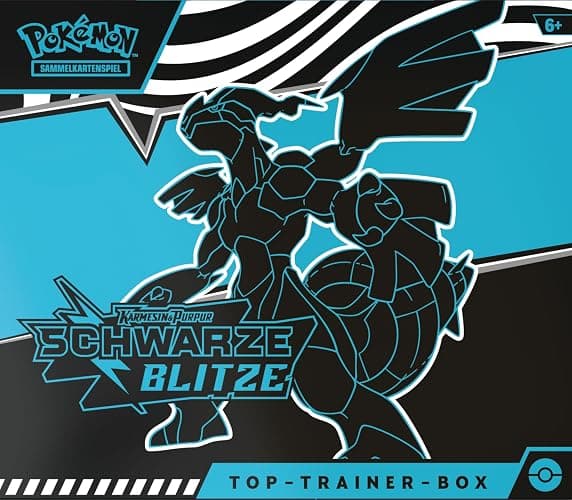 Pokémon-Sammelkartenspiel: Top-Trainer-Box Karmesin & Purpur – Schwarze Blitze: Zekrom (1 Vollbild-Promokarte mit Voltolos, 9 Boosterpacks & Premium-Zubehör) thumbnail 2
