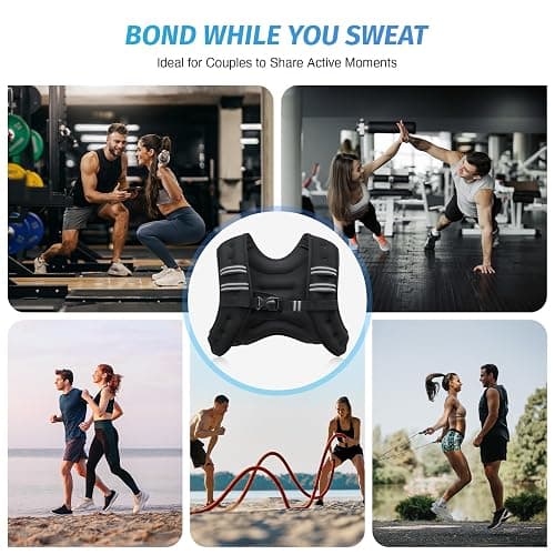 ZELUS Weighted Vest, 6lb/8lb/12lb/16lb/20lb/25lb/30lb Weight Vest with Reflective Stripe for Workout, Strength Training, Running, Fitness, Muscle Building, Weight Loss, Weightlifting thumbnail 4
