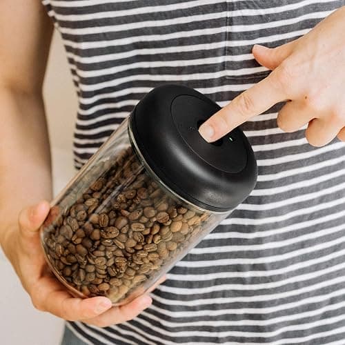 Fellow Atmos Vacuum Coffee Canister & Food Storage Container - 1.2 Liter Canister holds up to 16 oz of Coffee Beans - Airtight Food Storage Containers - Coffee Containers - 1.2 Liter - Clear Glass thumbnail 7