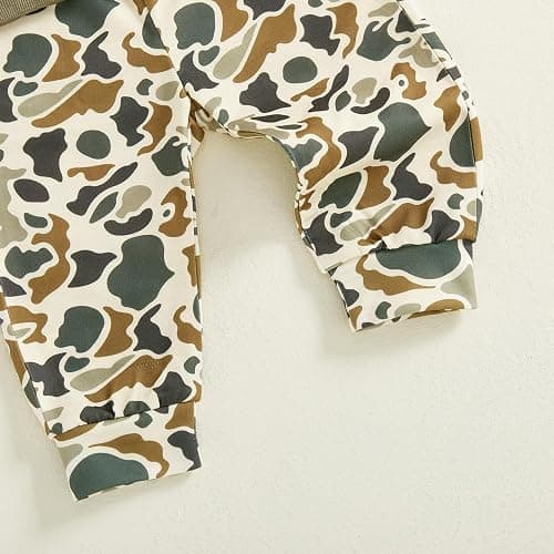 VISGOGO Toddler Baby Boy Hunting Outfit Duck Half Zip Long Sleeve Sweatshirt Pants Set 2 Fall Camouflage Clothes thumbnail 7