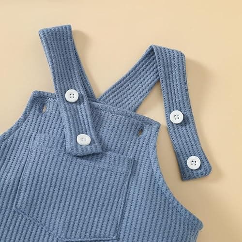 Tepuce Baby Boy Clothes Infant Boys Summer Outfits Short Sleeve Striped Romper Dinosaur Overall Shorts Set 0-18 Months thumbnail 5