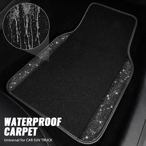 Bling diamond car floor mats 4pcs thumbnail 3