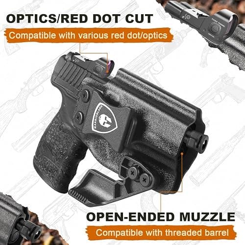WARRIORLAND IWB Kydex Holster w/Optics Cut, Compatible with Walther PPS M2 9mm/.40 Pistol, Inside Waistband Appendix Carry, Adj. Retention & Cant, with Claw/Right- / Left-Hand Optional thumbnail 3