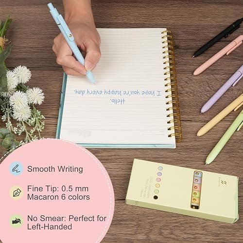 Ddaowanx Colored Gel Pens, 0.5mm Fine Point Retractable,Colorful Pens for Journaling,School Supplies, Gifts for Nurse and Teens, Stockings Stuffers for Women(6Pcs-Aesthetic Colors) thumbnail 5