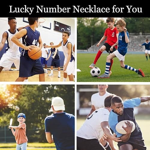 Lydow Number Necklace for Men Boys Athletes, Stainless Steel Chain Football Soccer Basketball Baseball 0-99 Birthday Gifts Jewelry 18+2Inches thumbnail 6