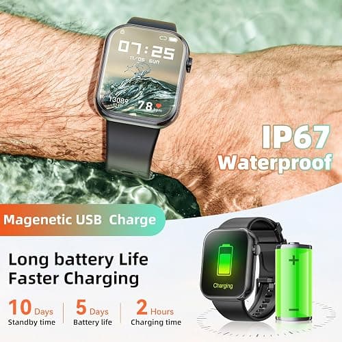 Hwagol Smart Watch (Answer/Make Calls), 1.85" Fitness Tracker, Smartwatch Heart Rate/Sleep Monitor/Pedometer/Calories, 140+ Sports Modes, Waterproof Women's Men's Fitness Watch for Android iOS - Black thumbnail 9