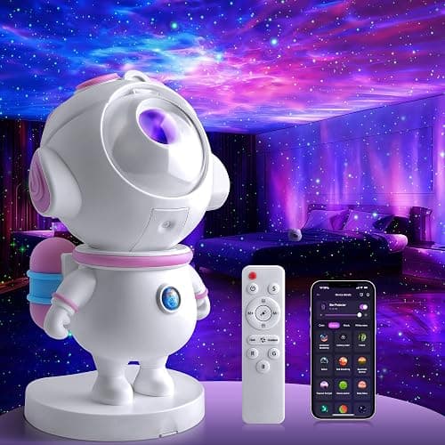 Star Projector Galaxy Night Light Projector,Astronaut Space Projector Starry Nebula Ceiling LED Lamp Light Projector Show for Party Bedroom Gaming Room Decor Aesthetic,Girls Boys Christmas Gift (Pink) - Image 1