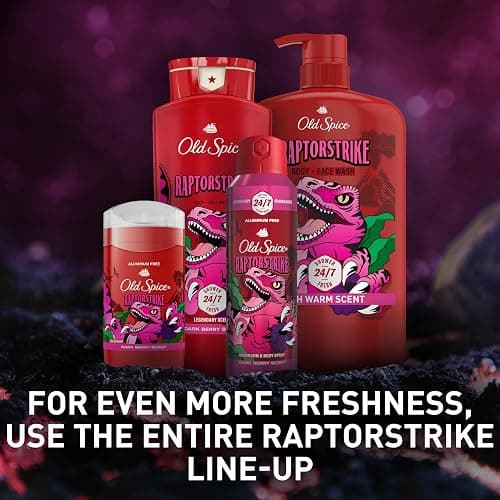 Old Spice Aluminum Free Deodorant for Men, 24/7 Freshness, Long Lasting Protection Legendary Fragrance, Raptorstrike, Dark Berry Scent, 85g thumbnail 16