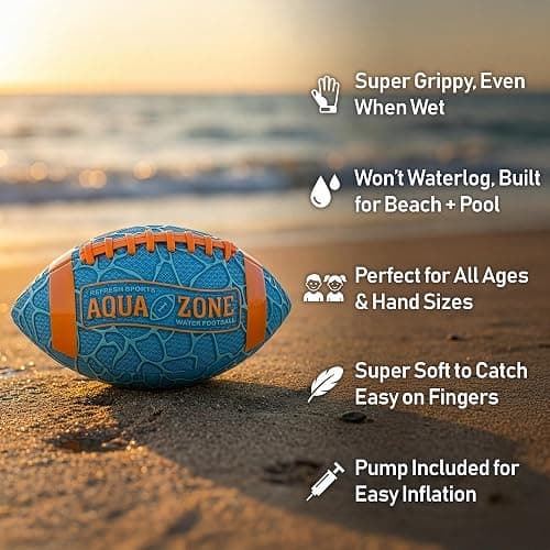 Water Football for Pool & Beach - Best Pool Toys for Kids All Ages - Easy Grip & Soft to Catch Footballs - Fun Outdoor Games Sports Toy - Easter Gifts for Boys 5 6 7 8 9 10 11 12 + Year Old Boy & Girl thumbnail 4