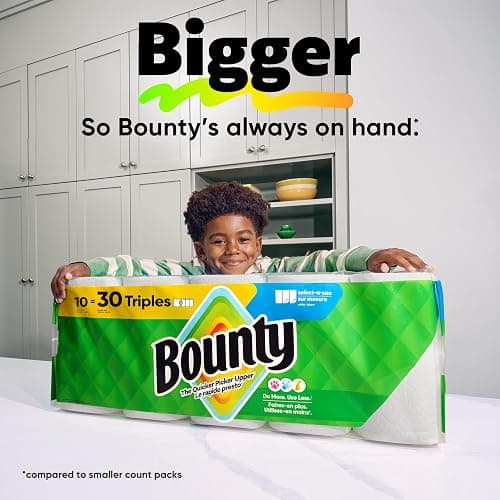 Bounty Select-A-Size Paper Towels, White, 8 Triple Rolls = 24 Regular Roll thumbnail 8
