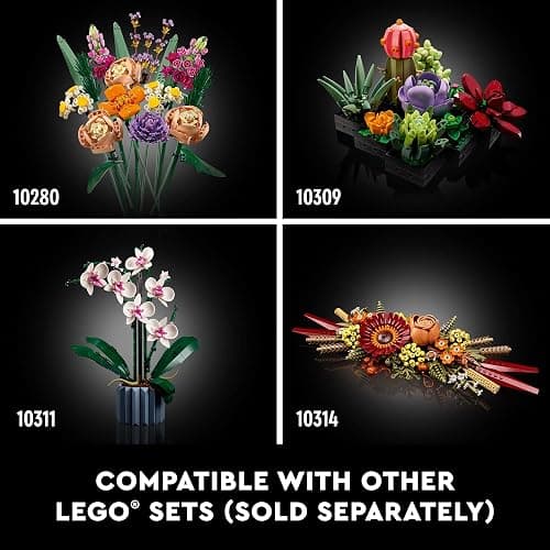 LEGO Botanicals Artificial Wildflower Bouquet - Fake Indoor Flowers Building Set for Home, Kitchen, Desk Decoration, Adults Ages 18+ - Gift for Birthdays - 10313 thumbnail 6
