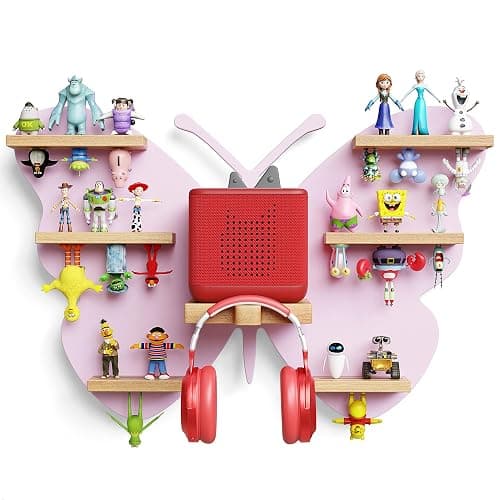 Rylo Collective Tonies Storage Shelf - 30+ Capacity Tonies Shelf Magnetic with Top and Upside Down Magnet Floating Station - Tonie Box Storage for Accessories, Toniebox Character Holder (Butterfly) - Image 1