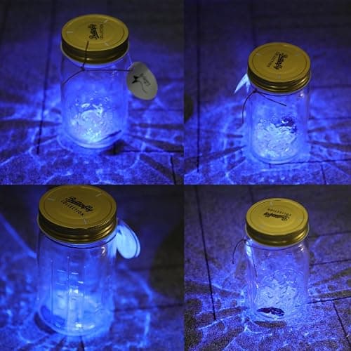 Fangfang LED Lamp Romantic Glass Animated Butterfly Jar Gift Decoration (Yellow) thumbnail 3