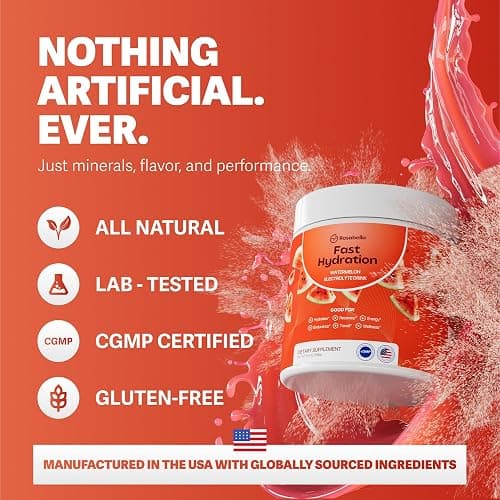 Rosabella Electrolyte Drink Powder – Watermelon – Sugar-Free Hydration Drink Mix – Electrolytes Powder with Sodium, Potassium, Magnesium, Calcium – Travel Jar – 30 Servings (5.6 oz) thumbnail 4
