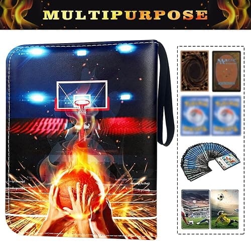 Basketball Card Binder 9 Pocket, Trading Card Binder with Sleeves, Sports Card Binder Collectible Trading Card Albums Fits 900 Cards with 50 Removable Sleeves thumbnail 3