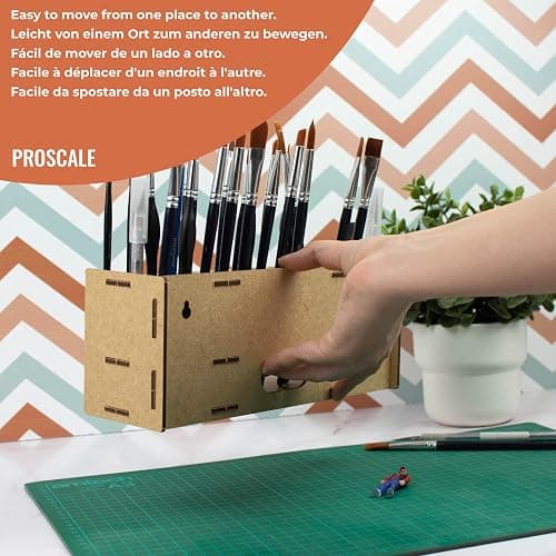 PROSCALE Paint Brush holder. Large Capacity Paint brush organizer and Art Supply Organizer kit for table and wall miniatures modeling crafts thumbnail 5