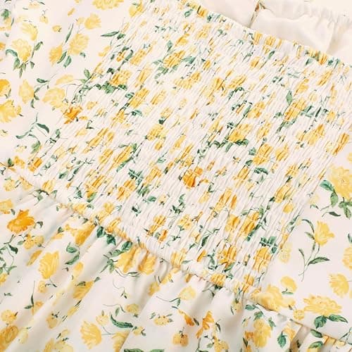 Scarlet Darkness Floral Corset Dress for Women Ruffle Mini Dress Summer Sundress - Small - White Yellow Floral thumbnail 6
