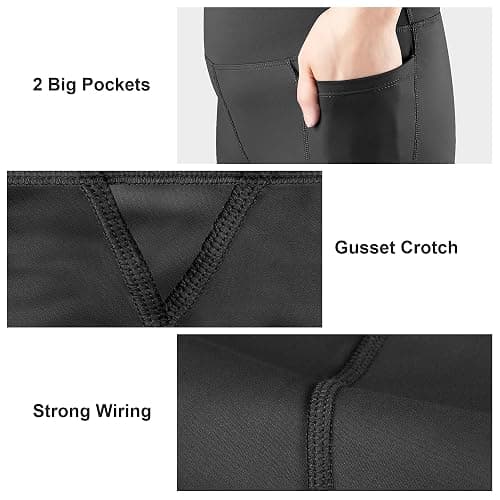 BIG ELEPHANT Girl's Flare Leggings with Pockets, Kids Bootcut Yoga Pants, High Waisted Bell Bottoms for Dance - Black+dark Gray+light Gray - Medium thumbnail 4
