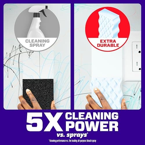 Mr. Clean Magic Eraser, All Purpose Cleaner, Cleaning Scrubber, Wall, Sneaker, Kitchen, Bathroom, Shower Cleaning Supplies, Melamine Pads, Whole Home Extra Durable, 12ct thumbnail 4