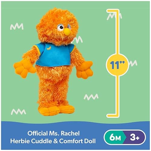 Ms. Rachel Official Herbie Cuddle & Comfort Friend Doll, 11” Premium Plush Baby Toy, Toddler Toys for Girls & Boys for Ages 6 Months to 3+ thumbnail 2