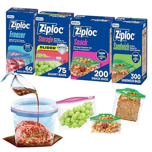 Ziploc Brand 635 Count Food Storage and Sandwich Bags Variety Pack - Image 1