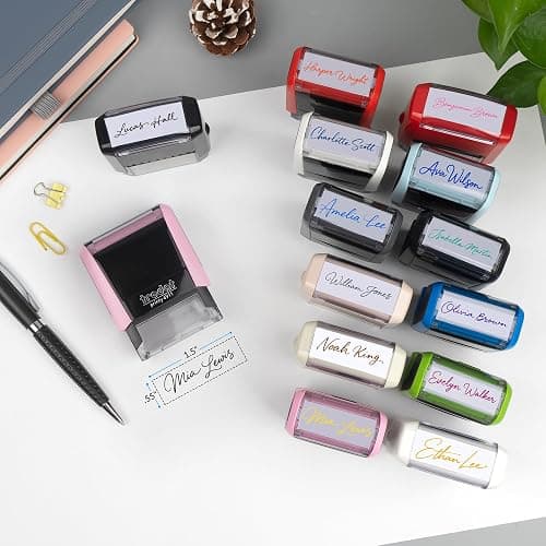 Personalized Signature Stamp for Signing Name – Custom Self Inking Signature Stamp – Custom Rubber Stamp for Documents, Checks, Forms, Office & Personal Use thumbnail 2