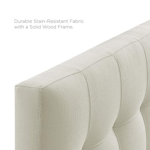 Modway Lily Tufted Linen Fabric Upholstered Twin Headboard in Ivory - Ivory - Twin thumbnail 4