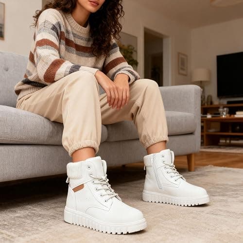 GLAMORA Bottines d'hiver pour femme imperméables et thermiques avec semelle antidérapante et doublure chaude en fourrure, confortables et légères, idéales pour la ville, le travail ou les activités de thumbnail 3