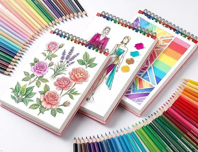 Soucolor Cute Sketch Book 9" x 12" Drawing Paper,Pink Teen Girls Sketchbook | 100 Sheets,68lb Acid-free paper,No Bleed-through,Micro-Perforated,Lay-Flat Top Spiral,Great Gift for Women,School Art thumbnail 7