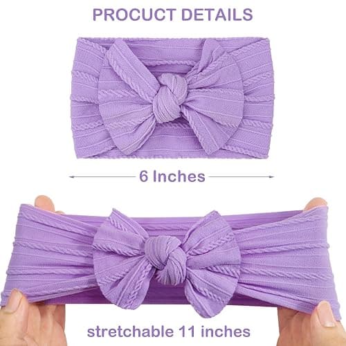 CÉLLOT Super Stretchy Soft Knot Headbands with Hair Bows Head Wrap Hair Accessories For Newborn Baby Girls Infant Toddlers Kids thumbnail 2