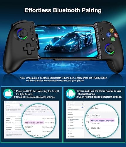 Mocagen Mobile Gaming Controller, MC2 Phone Controller for iPhone/Android/Switch/Oled/Switch 2 with Programmable/Hall Effect Joysticks & Analog Triggers/RGB Light thumbnail 8