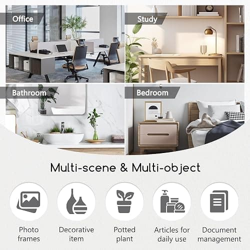 Jerry & Maggie Desktop Organizer Office Storage Rack Adjustable Wood Display Shelf Free Style Double H, Multi-Functional Mini Bookshelf for Desk Natural Stand (White) thumbnail 6