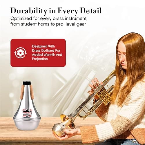 Denis Wick Straight Mute for Trumpet or Cornet, 5504 - Hand-Spun Aluminum Mute with Natural Cork - Brilliant Tone, Reliable Intonation & Tight-Bell Fit for Performance - 6.1 x 3.4 x 3.4 In, 2.26 oz thumbnail 7