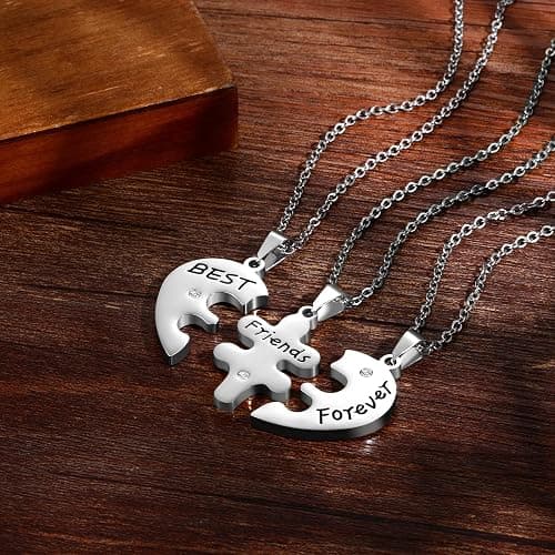 OIDEA Stainless Steel Friendship Best Friends Forever Messages Puzzle Necklaces for Mother's Day Gifts,with Chains Included thumbnail 5