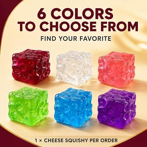 Red Wine Cheese Squishy, No Rising Big Cheese Squishy for Relief Gift (1,Red1) thumbnail 5