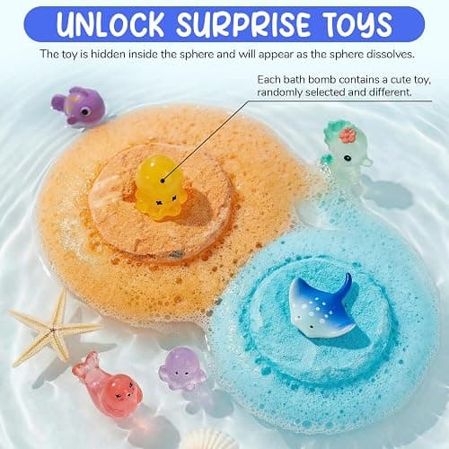 12pcs Bath Bombs for Kids – Bath Bombs with Toys Inside, Fun, Educational, and Child-Safe Natural Bath Bombs with Toys, Great Gift for Kids’ Birthdays & Christmas thumbnail 6
