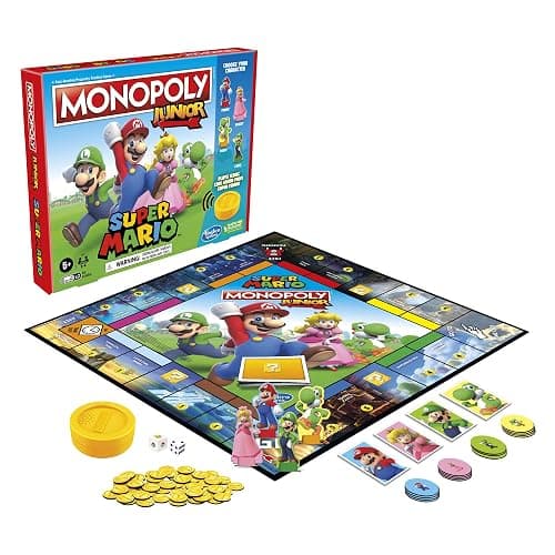 Monopoly Junior Super Mario Edition Board Game, Fun Kids' Ages 5 and Up, Explore The Mushroom Kingdom as Mario, Peach, Yoshi, or Luigi (Amazon Exclusive) thumbnail 17