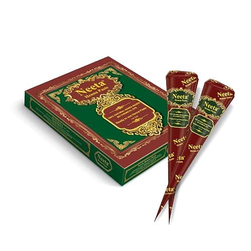 Neeta 12 Pack Ready to Use Henna Paste Hair Dye Cones Reddish Brown Color tubes color for women Perfect for Spot hair coloring, Long-lasting and Cruelty-Free thumbnail 2