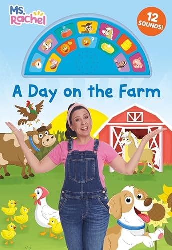 A Day on the Farm (Ms. Rachel): An Interactive Sound Book with 12 Sounds! (Books by Ms. Rachel) - Image 1