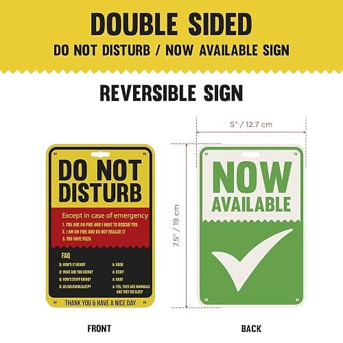 At-Home Do Not Disturb Sign Funny Privacy for the Office Cubicle Desk or Personal Room Door Sign thumbnail 3