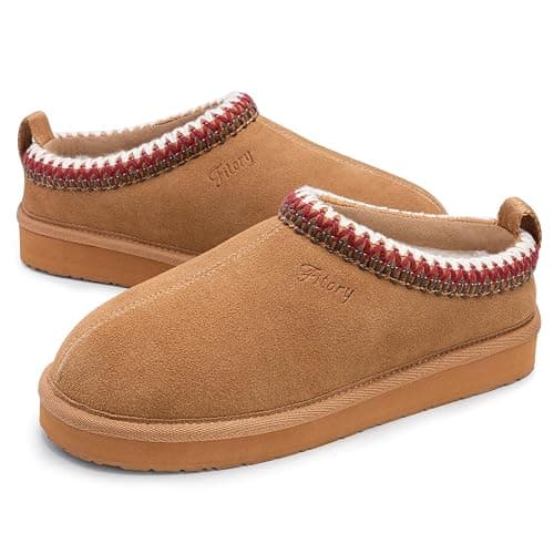 FITORY Women's Suede Slipper | Flat Short Mini Boots with Fur Fleece | Winter Casual Comfort Shoes - Image 1