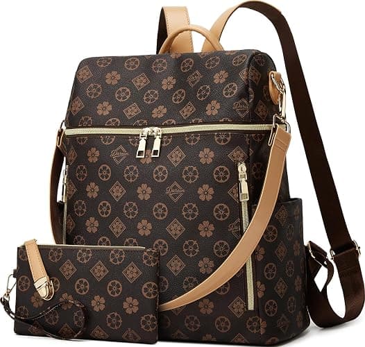 Makes Backpack Purse for Women PU Leather Travel Satchel Handbag Convertible Design Bag with Purse - Image 1