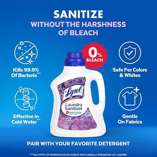 Lysol Disinfectant Laundry Sanitizer & Scent Booster, Laundry Detergent Additive, Color Safe Bleach Alternative, Laundry Odor Eliminator, Kills Bacteria & Viruses, Lavender Scent, 90 Fl Oz thumbnail 5