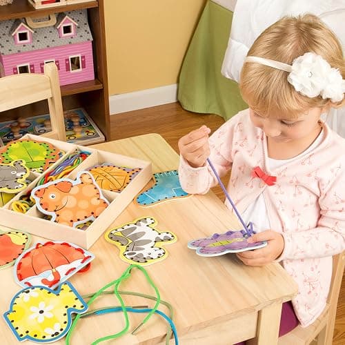 Melissa & Doug Alphabet Wooden Lacing Cards With Double-Sided Panels and Matching Laces thumbnail 2